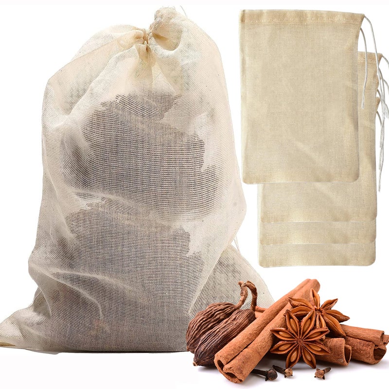 MyLifeUNIT Soup Bag, Cotton Mesh Bag for Large Size 10" x 12", Set of 4 - Image 1